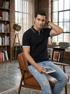 Knited polo Tshirt for men Black