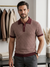 Knited polo Tshirt for men Marron/white