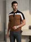 Knited polo Tshirt for men Black/Brown