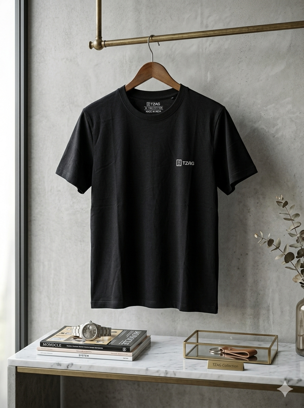 Crew Neck Tshirt for men Black