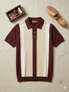 Knited polo Tshirt for men Marron/Beige