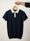 Knited polo Tshirt for men Navy