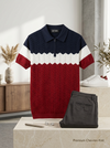 Knited polo Tshirt for men Marron/White
