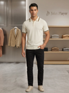 Knitted polo Tshirt for Men White