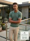 Knitted polo Tshirt for men Green
