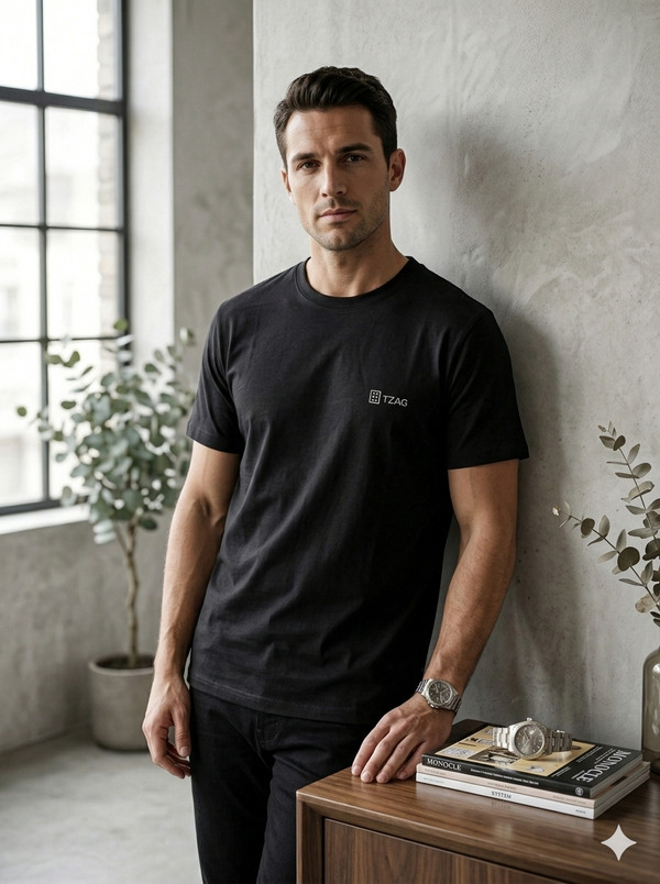 Crew Neck Tshirt for men Black