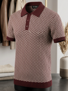 Knited polo Tshirt for men Marron/white