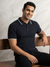 Flat Knit Premium Polo Cotton T-Shirt black