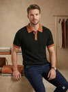 Kinted polo Tshirt for men Black/Rust