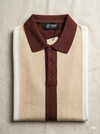 Knited polo Tshirt for men Marron/Beige
