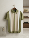 Knited polo Tshirt for men Green/Beige
