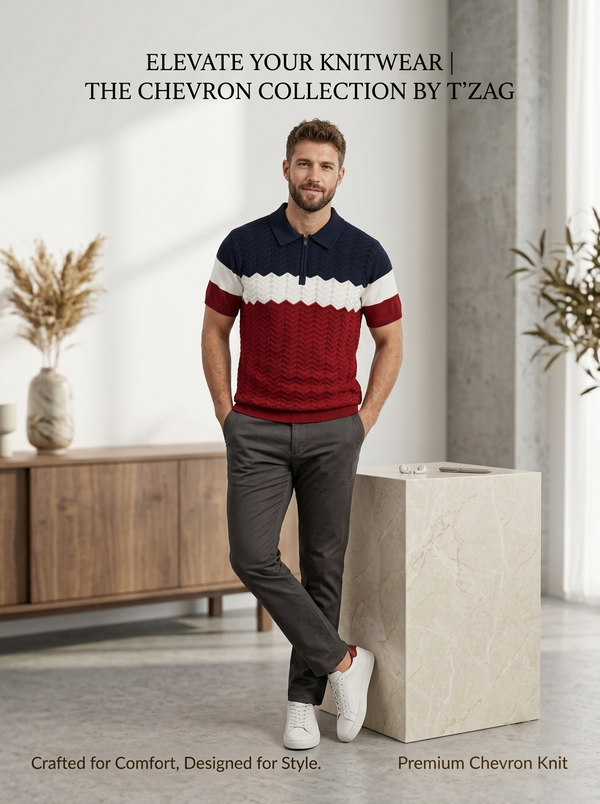 Knited polo Tshirt for men Marron/White
