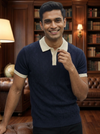 Knited polo Tshirt for men Navy